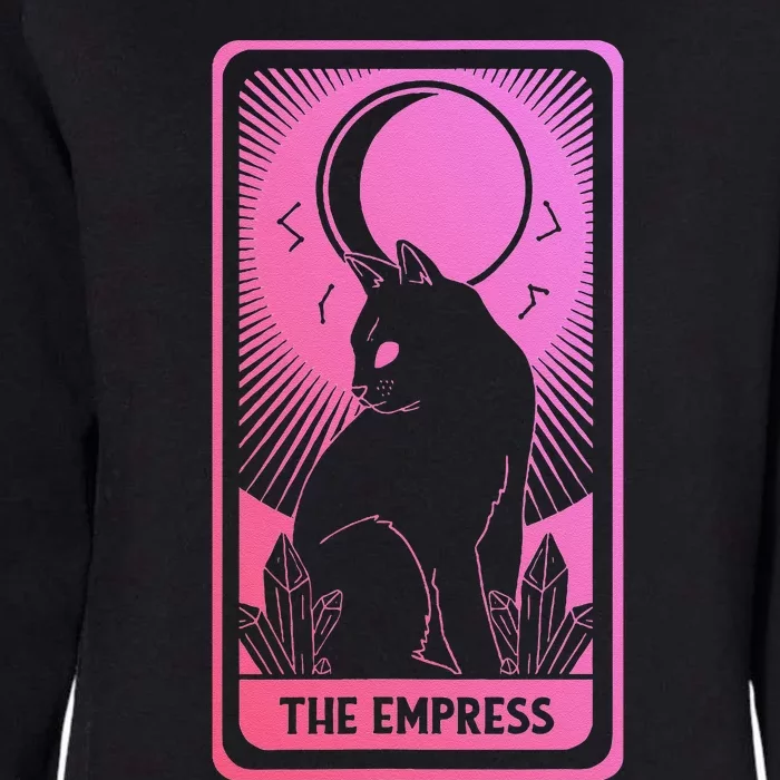 Tarot Card Cat Women Mystical Moon Occult The Empress Womens California Wash Sweatshirt