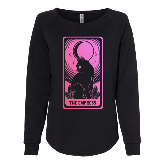 Tarot Card Cat Women Mystical Moon Occult The Empress Womens California Wash Sweatshirt