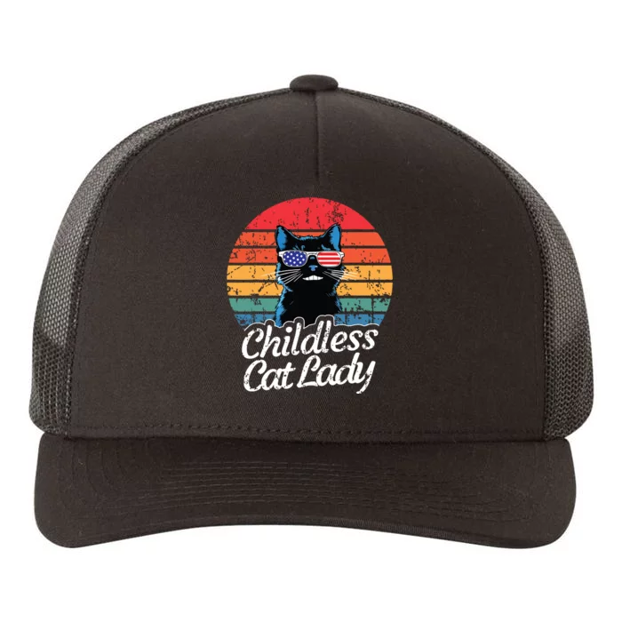 This Childless Cat Lady Is Voting Kamalaharris 2024 Retro Yupoong Adult 5-Panel Trucker Hat