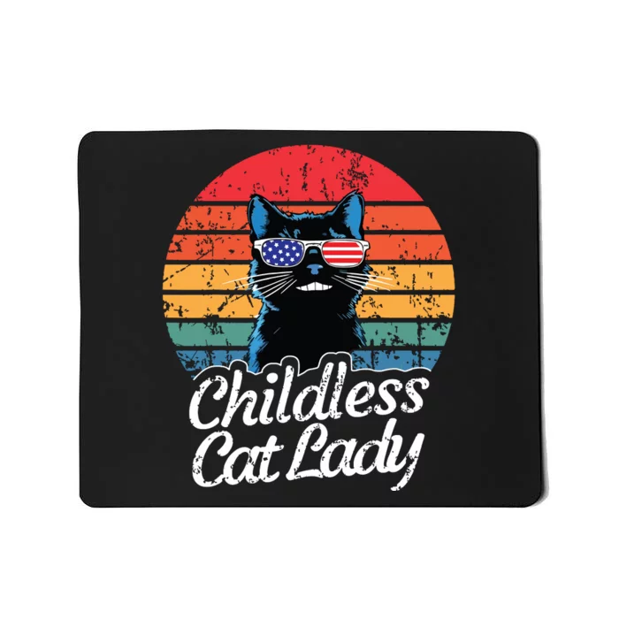 This Childless Cat Lady Is Voting Kamalaharris 2024 Retro Mousepad