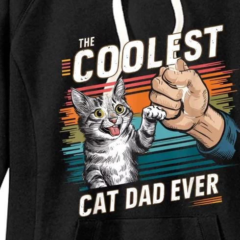 The Coolest Cat Dad Ever Fathers Day Women's Fleece Hoodie