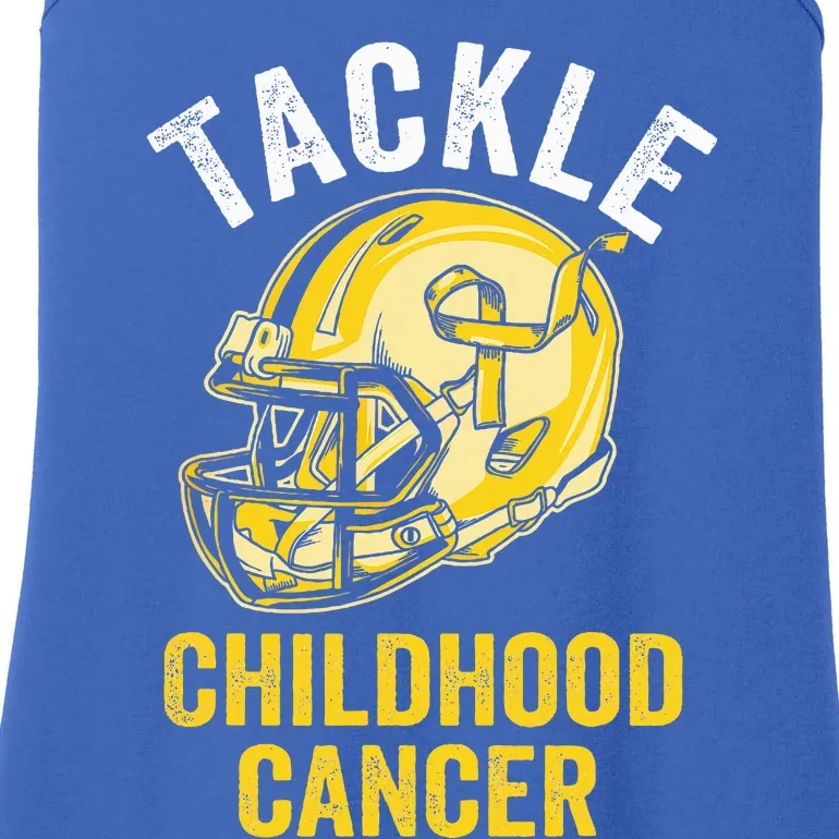 Tackle Childhood Cancer Awareness Football Gold Ribbon Ladies Essential Tank