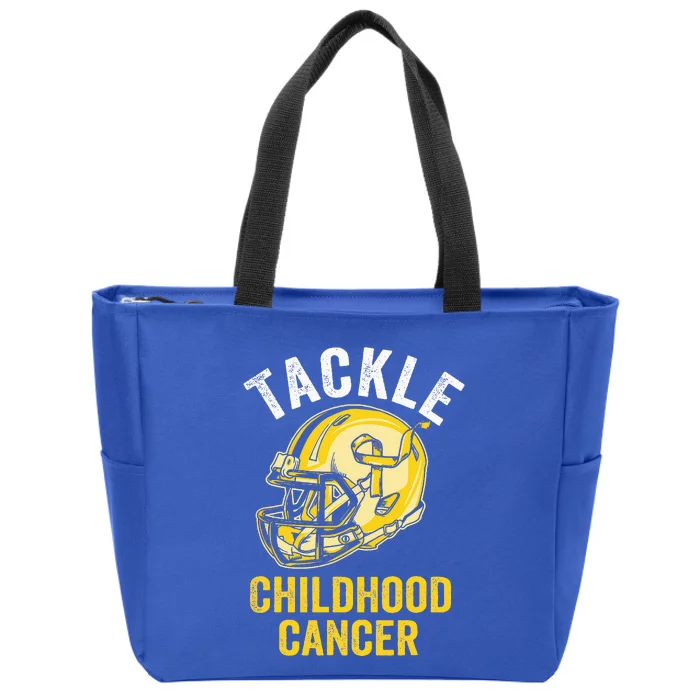 Tackle Childhood Cancer Awareness Football Gold Ribbon Zip Tote Bag