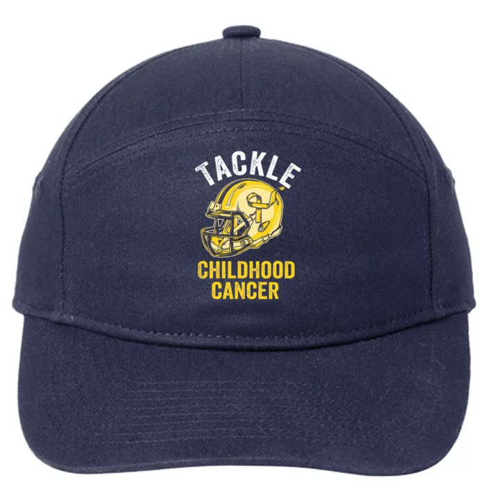 Tackle Childhood Cancer Awareness Football Gold Ribbon 7-Panel Snapback Hat