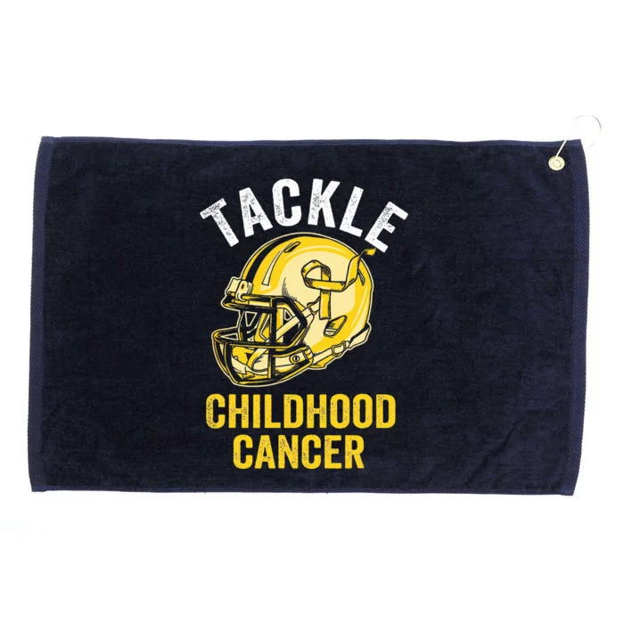 Tackle Childhood Cancer Awareness Football Gold Ribbon Grommeted Golf Towel