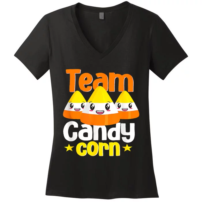 Team Candy Corn Halloween Costume Funny Women's V-Neck T-Shirt