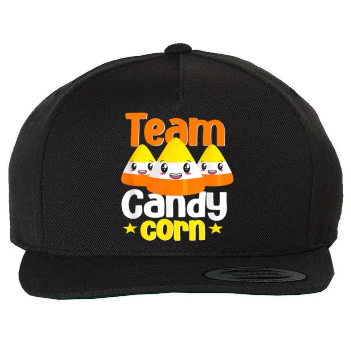 Team Candy Corn Halloween Costume Funny Wool Snapback Cap