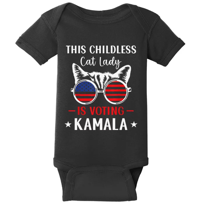 This Childless Cat Lady Is Voting Kamala Cat Lovers Baby Bodysuit