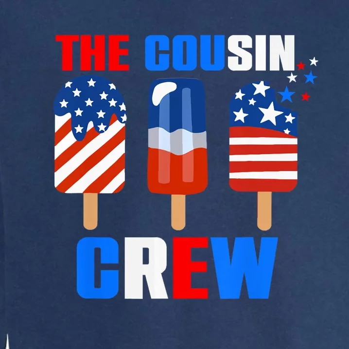 The Cousin Crew 4th Of July Us Flag Popsicle Garment-Dyed Sweatshirt