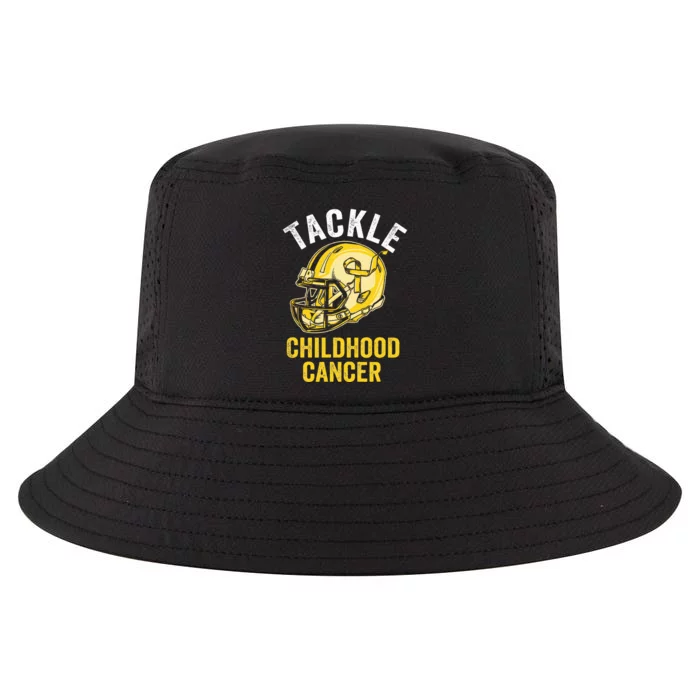 Tackle Childhood Cancer Awareness Football Gold Ribbon Cool Comfort Performance Bucket Hat