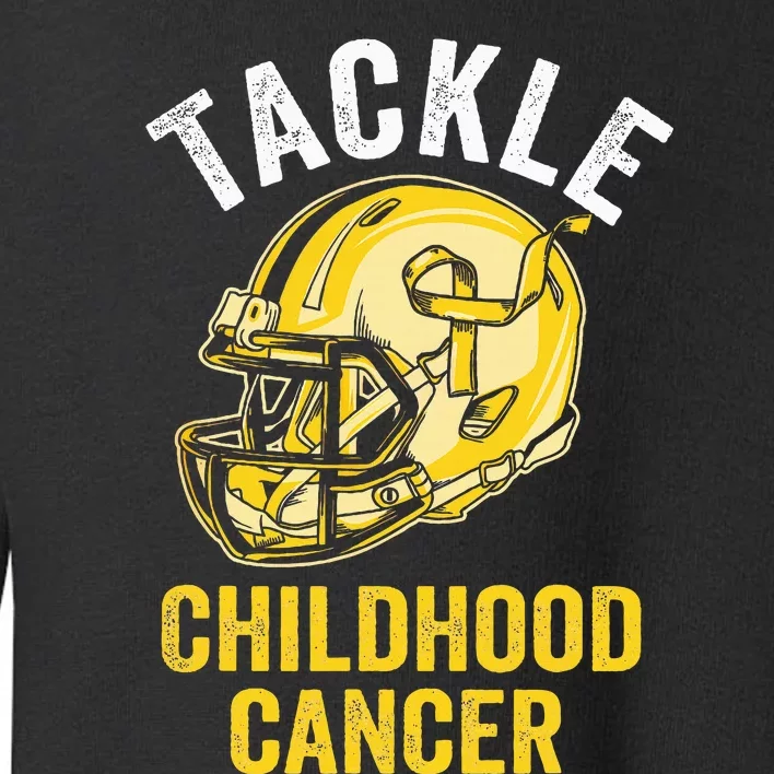 Tackle Childhood Cancer Awareness Football Gold Ribbon Toddler Sweatshirt