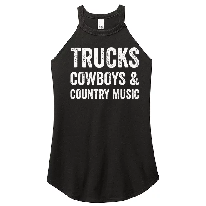 Trucks Cow & Country Music Funny Fitness Gym Workout Women’s Perfect Tri Rocker Tank