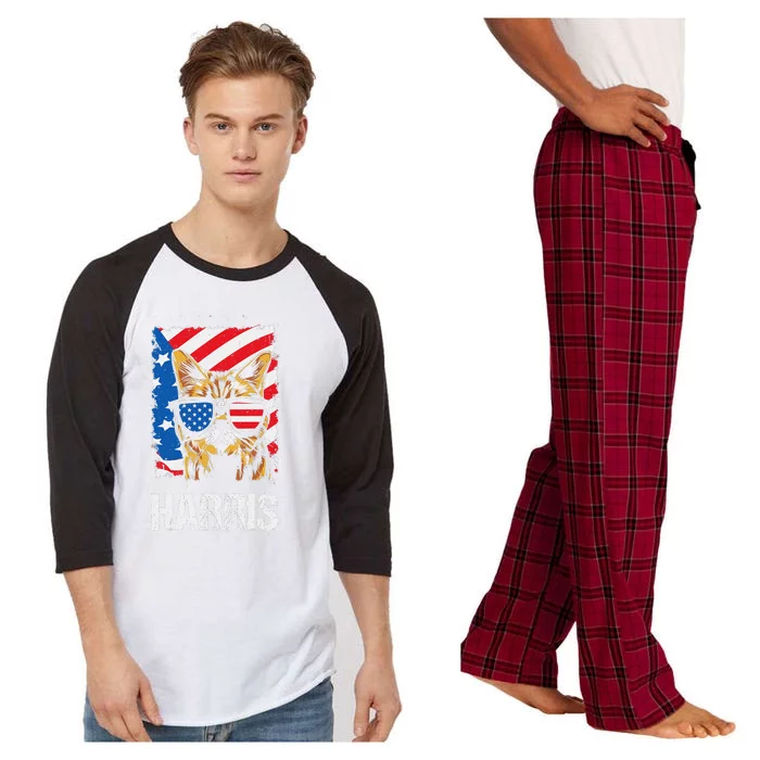 This Childless Cat Lady Is Voting Kamala Harris 2024 Raglan Sleeve Pajama Set