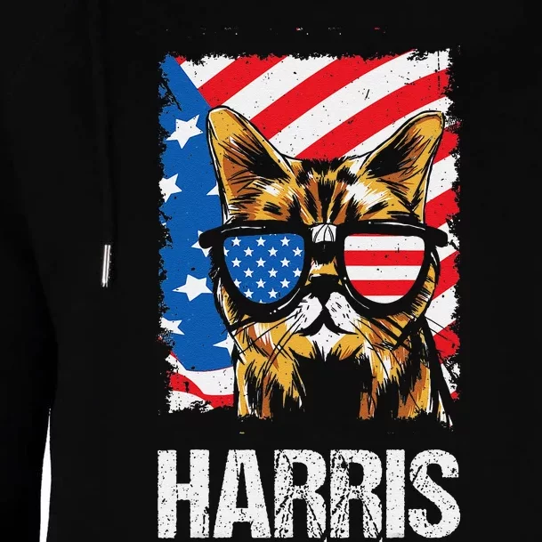 This Childless Cat Lady Is Voting Kamala Harris 2024 Womens Funnel Neck Pullover Hood