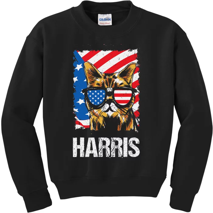 This Childless Cat Lady Is Voting Kamala Harris 2024 Kids Sweatshirt