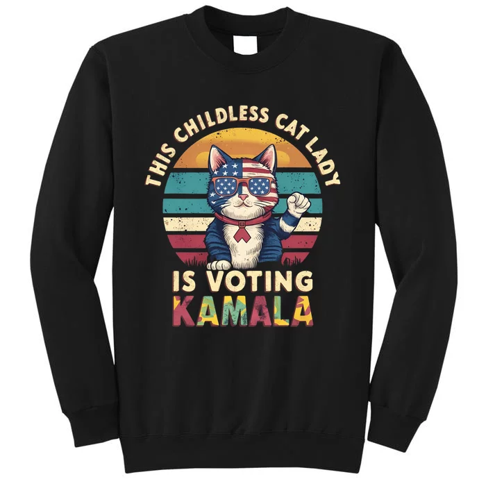 This Childless Cat Lady Is Voting Kamala Tall Sweatshirt