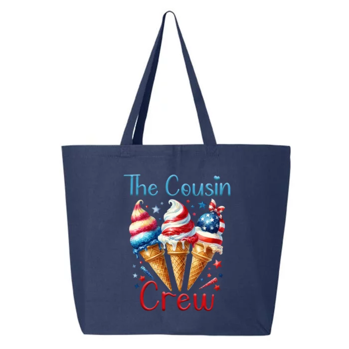 The Cousin Crew 4th Of July Us American Flag Ice Cream Gift 25L Jumbo Tote