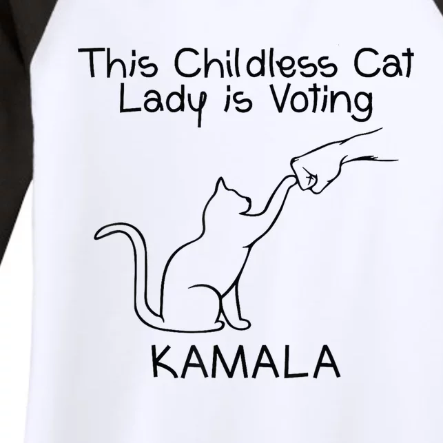 This Childless Cat Lady Is Voting Kamala Harris President 2024 Women's Tri-Blend 3/4-Sleeve Raglan Shirt