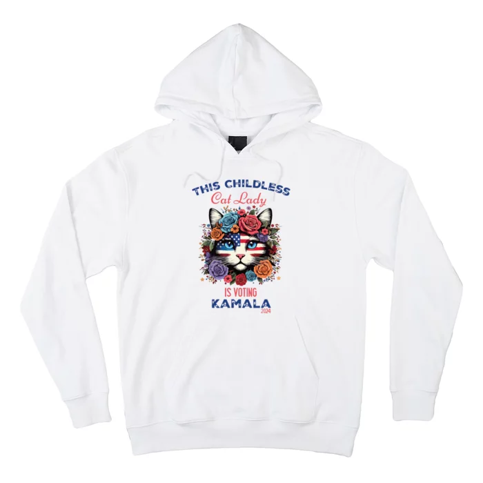 This Childless Cat Lady Ladies Is Voting For Kamalaharris Hoodie