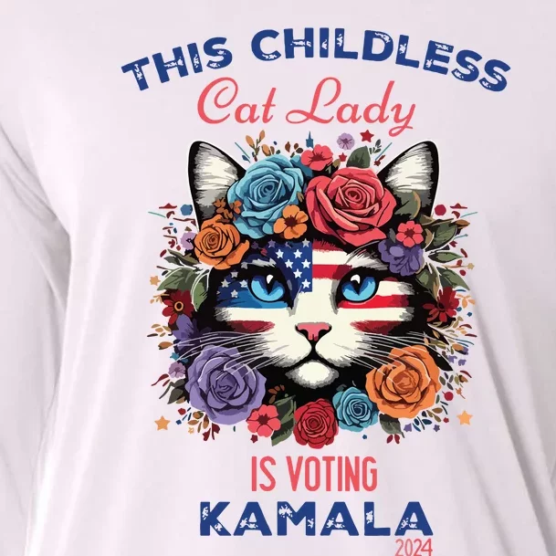 This Childless Cat Lady Ladies Is Voting For Kamalaharris Cooling Performance Long Sleeve Crew