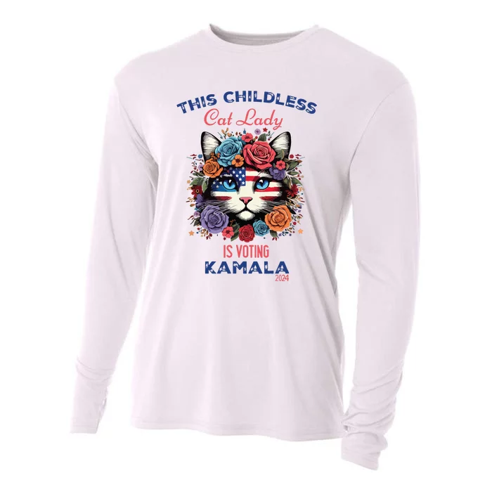 This Childless Cat Lady Ladies Is Voting For Kamalaharris Cooling Performance Long Sleeve Crew