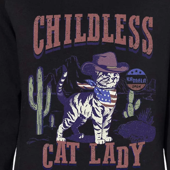 This Childless Cat Lady Ladies Is Voting For Kamala 2024 Womens California Wash Sweatshirt