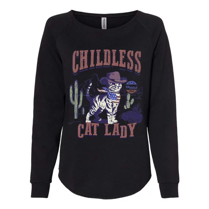 This Childless Cat Lady Ladies Is Voting For Kamala 2024 Womens California Wash Sweatshirt