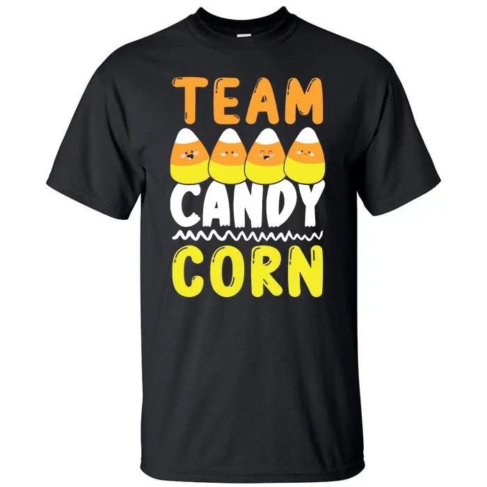 Team Candy Corn Funny Halloween Scary Lazy Costume Kids Tall T-Shirt