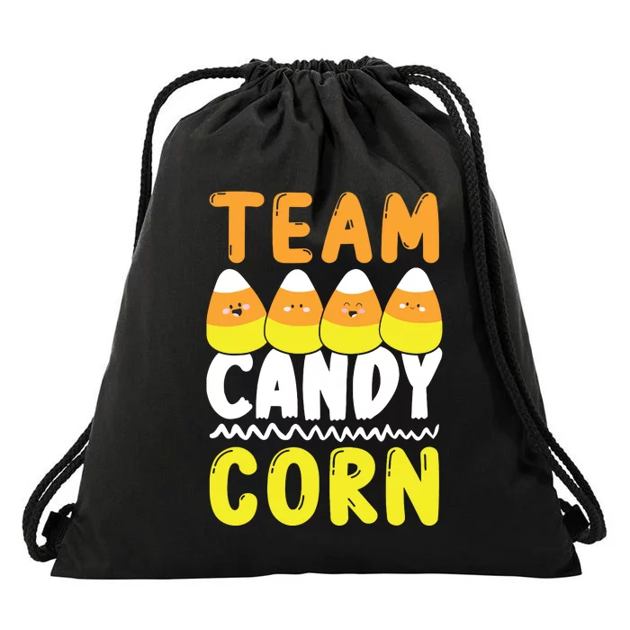 Team Candy Corn Funny Halloween Scary Lazy Costume Kids Drawstring Bag