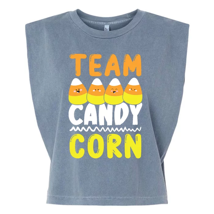 Team Candy Corn Funny Halloween Scary Lazy Costume Kids Garment-Dyed Women's Muscle Tee