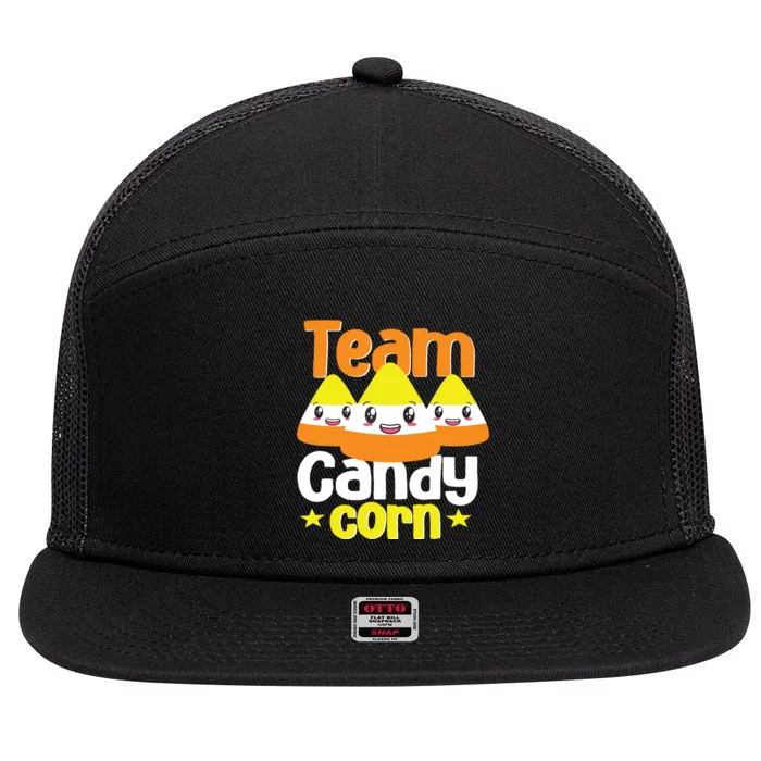 Team Candy Corn Halloween Costume Funny 7 Panel Mesh Trucker Snapback Hat