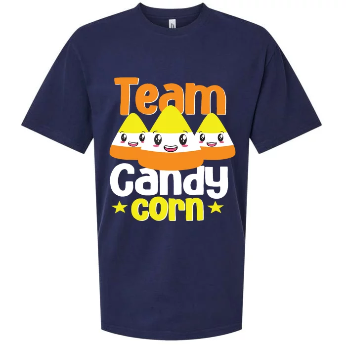 Team Candy Corn Halloween Costume Funny Sueded Cloud Jersey T-Shirt