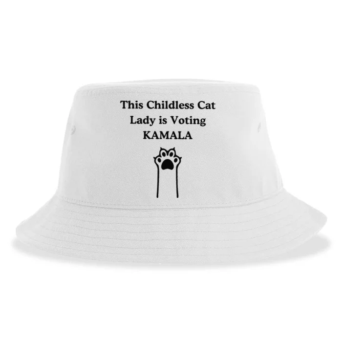 This Childless Cat Lady Is Voting Kamala Sustainable Bucket Hat