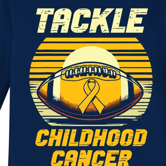 Tackle Childhood Cancer Awareness Baby Long Sleeve Bodysuit