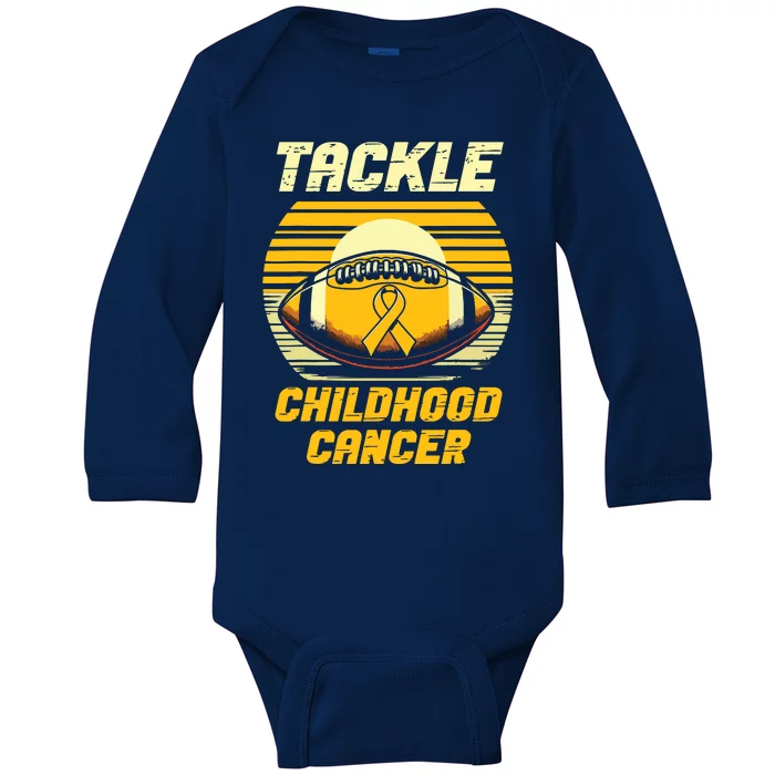 Tackle Childhood Cancer Awareness Baby Long Sleeve Bodysuit