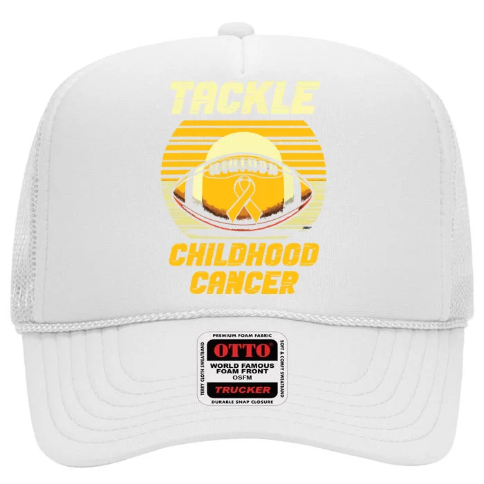 Tackle Childhood Cancer Awareness High Crown Mesh Trucker Hat