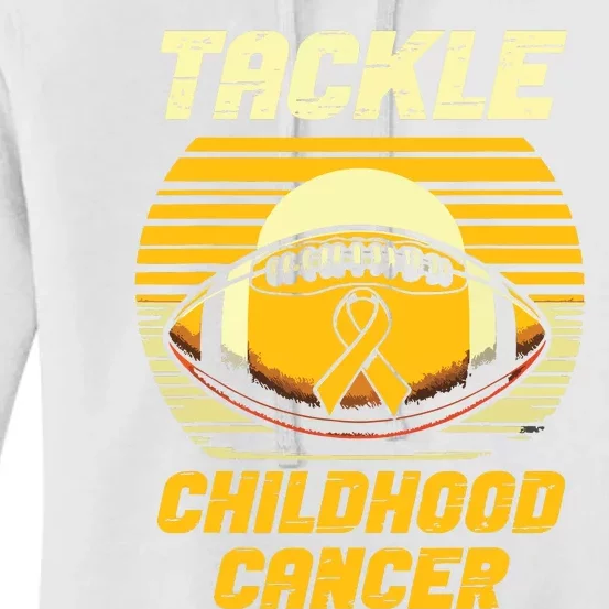 Tackle Childhood Cancer Awareness Women's Pullover Hoodie