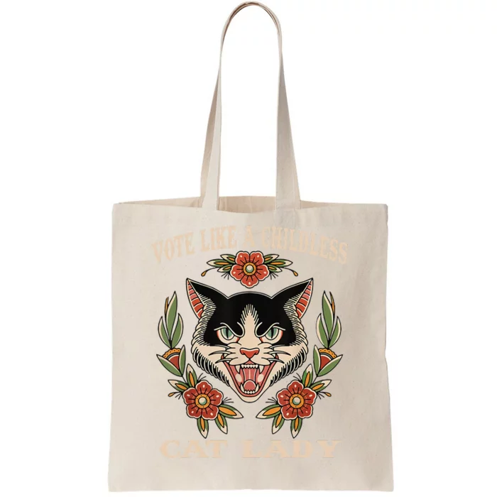 This Childless Cat Lady Is Voting Kamala Election 2024 Tote Bag