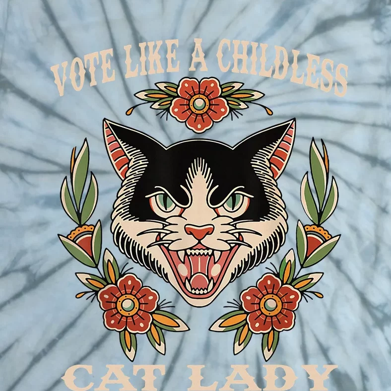 This Childless Cat Lady Is Voting Kamala Election 2024 Tie-Dye T-Shirt