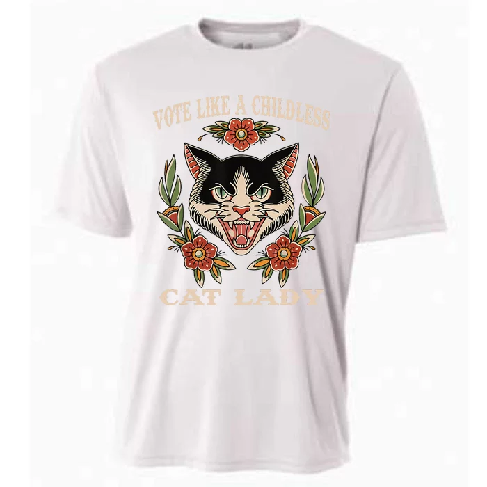 This Childless Cat Lady Is Voting Kamala Election 2024 Cooling Performance Crew T-Shirt