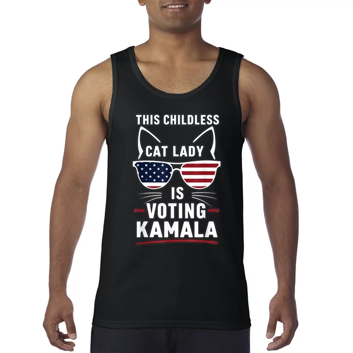 This Childless Cat Lady Is Voting Kamala Harris 2024 Tank Top