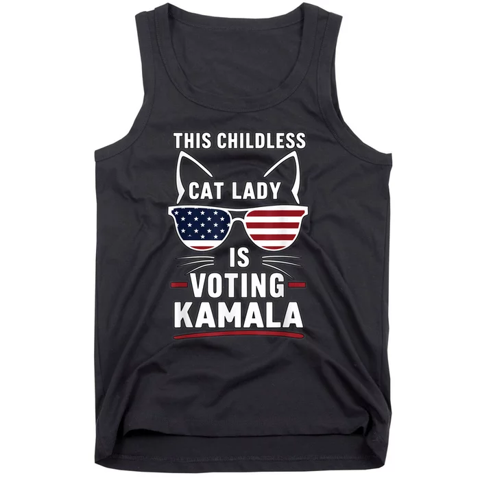 This Childless Cat Lady Is Voting Kamala Harris 2024 Tank Top