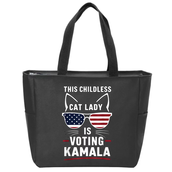 This Childless Cat Lady Is Voting Kamala Harris 2024 Zip Tote Bag