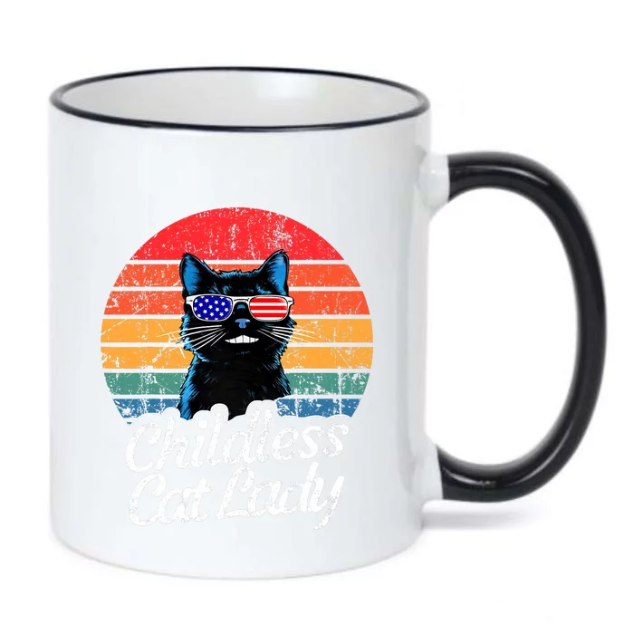 This Childless Cat Lady Is Voting Kamala Harris 2024 Retro Black Color Changing Mug