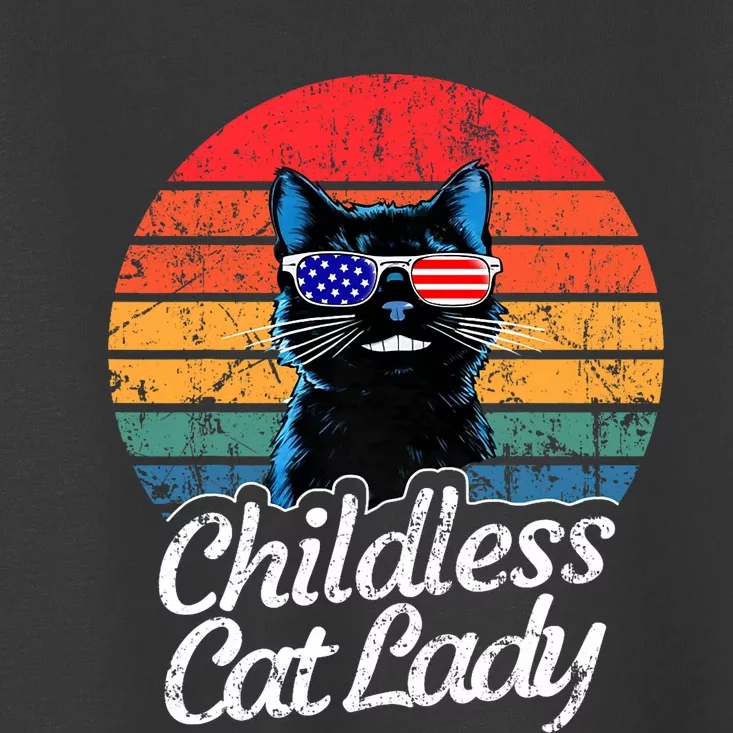 This Childless Cat Lady Is Voting Kamala Harris 2024 Retro Toddler T-Shirt