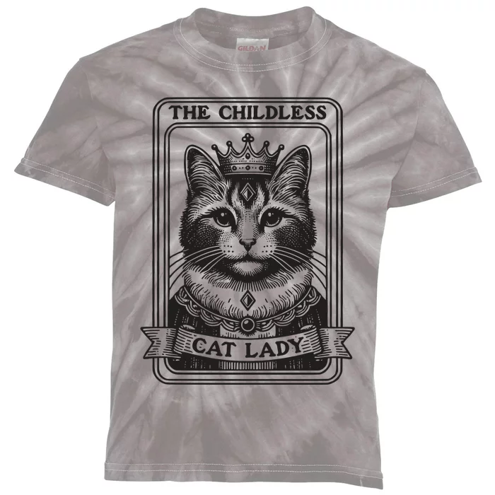 Tarot Card Childless Cat Lady For Kamala Kids Tie-Dye T-Shirt