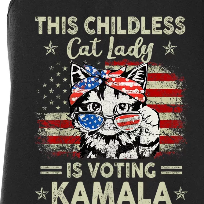 This Childless Cat Lady Is Voting Kamala Harris 2024 Women's Racerback Tank