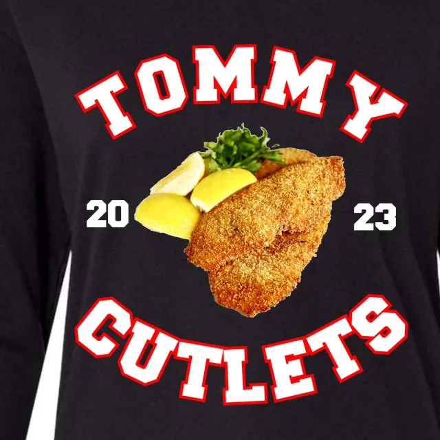 Tommy Cutlets Chicken Cutlets New York Fun Football Fan Womens Cotton Relaxed Long Sleeve T-Shirt