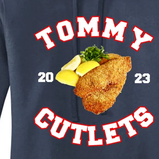 Tommy Cutlets Chicken Cutlets New York Fun Football Fan Women's Pullover Hoodie