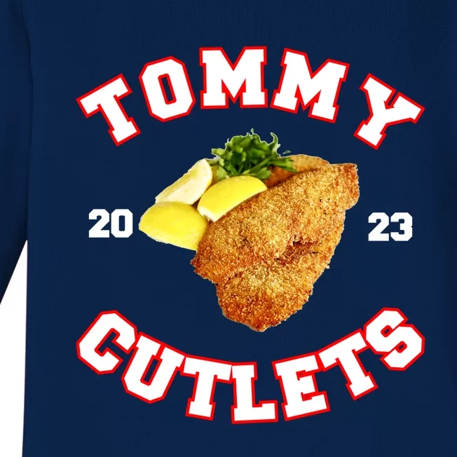 Tommy Cutlets Chicken Cutlets New York Fun Football Fan Baby Long Sleeve Bodysuit